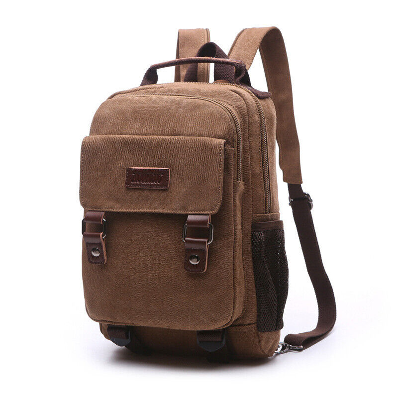 Convertible Canvas Small Mini Backpack Rucksack Chest Pack Sling Bag Travel