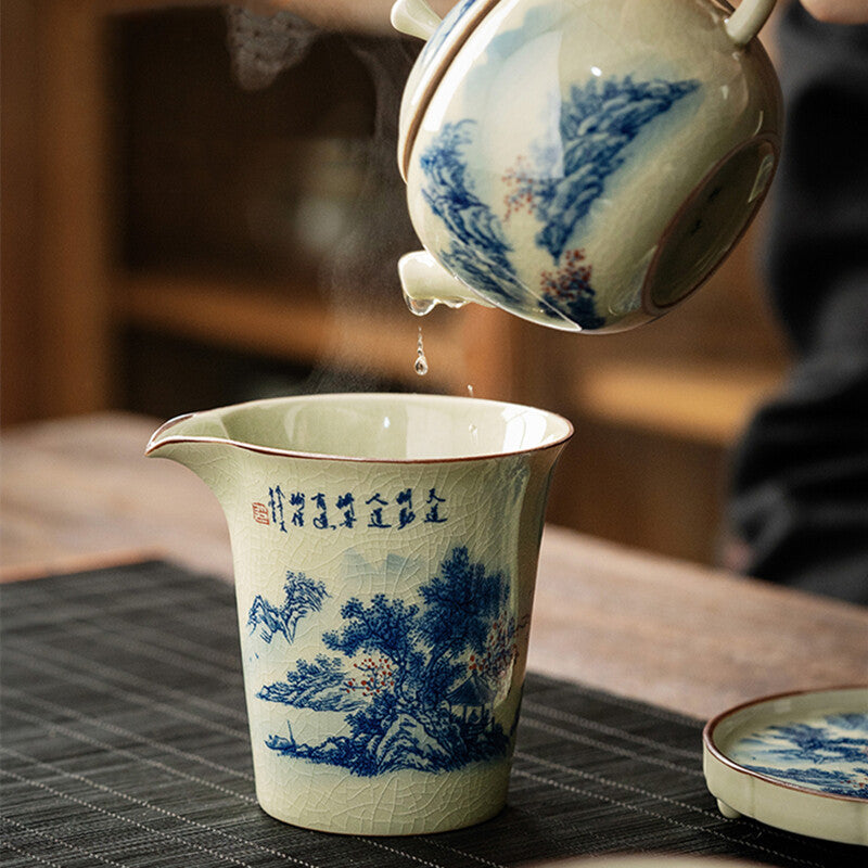 Landscape Ceramic Opening Pottery Cup Chinese Kung Fu Tea Zen Tea Sea Teacup