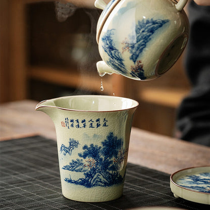 Landscape Ceramic Opening Pottery Cup Chinese Kung Fu Tea Zen Tea Sea Teacup