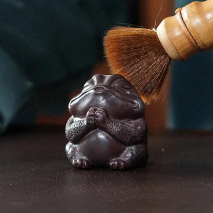 Purple Clay Toad Tea Pet 6cm 2.4in Exquisite Desktop Decor Mini Statue
