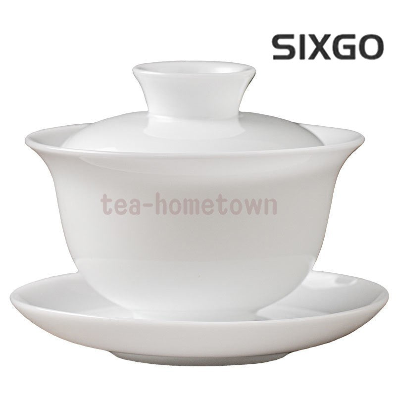 1pc Ice Jade Porcelain San Cai Gaiwan Tea Bowl White Porcelain Kung Fu Tea Set