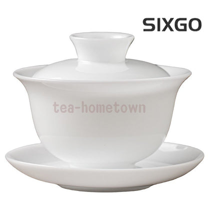 1pc Ice Jade Porcelain San Cai Gaiwan Tea Bowl White Porcelain Kung Fu Tea Set