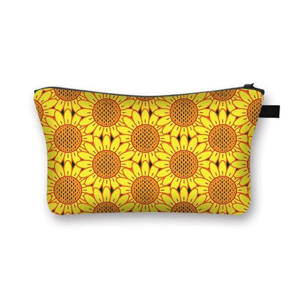 Woman Waterproof Makeup Bag Fashion Yellow Black Cosmetic Pouch Travel Organizer