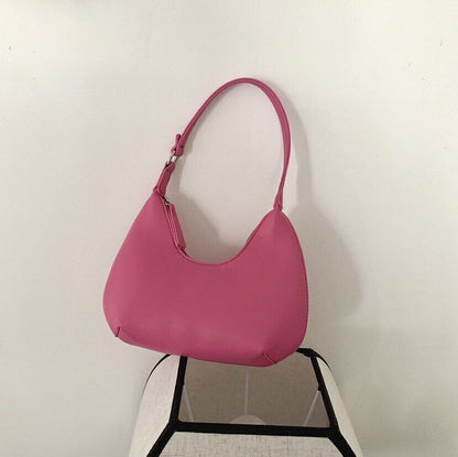 PU Leather Shoulder Bags Handbags Lady Half Moon Purses Women Tote Bags