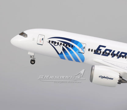 1:130 43CM EGYPTAIR BOEING 787 Passenger Plane Landing Gear Resin Aircraft Model