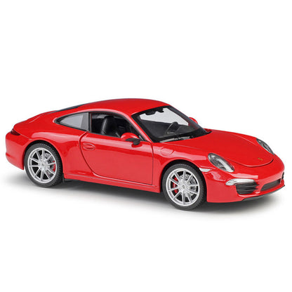 Porsche 911 Carrera S Model Car 1:24 Diecast Metal Vehicle Doors Trunk Open Red