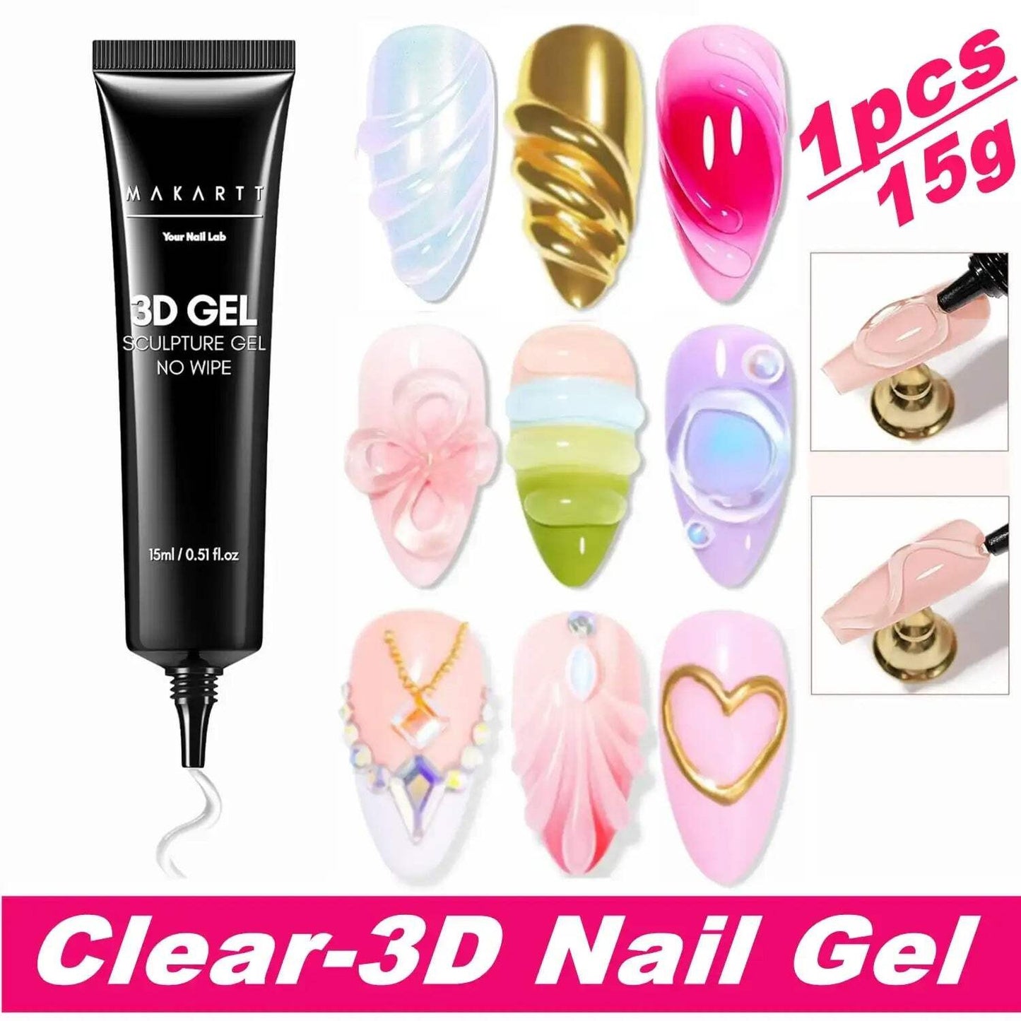 Makartt 3D Sculpting Gel – Clear Nail Art Glue 15g