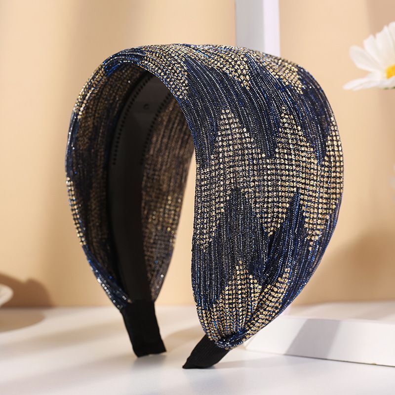 Women Headband Acrylic Lace Wide-Brimmed Non-Slip Shiny Breathable Girl Headwear