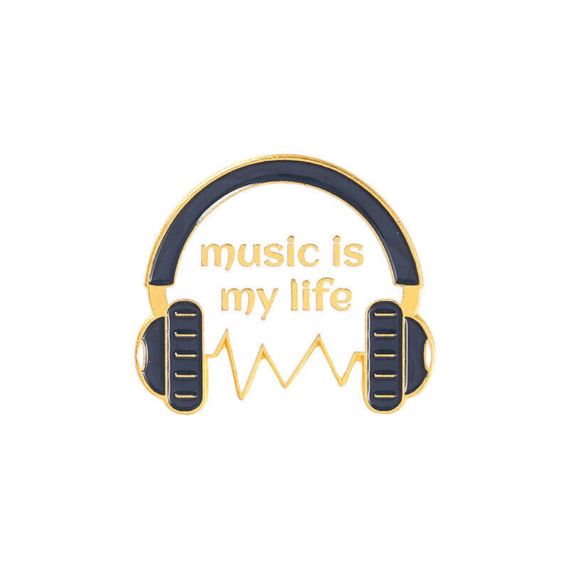 1PCS Music Life Enamel Pins CD Rock Roll Brooch Bag Hat Lapel Pin Badge Jewelry