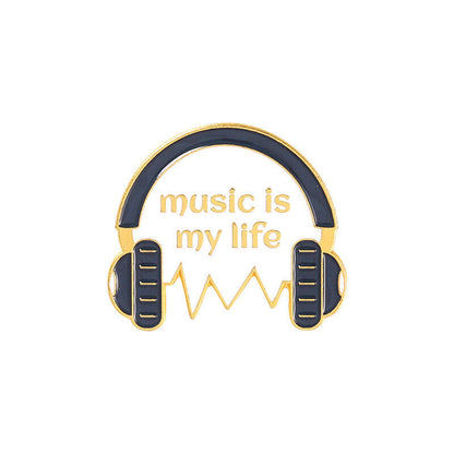 1PCS Music Life Enamel Pins CD Rock Roll Brooch Bag Hat Lapel Pin Badge Jewelry