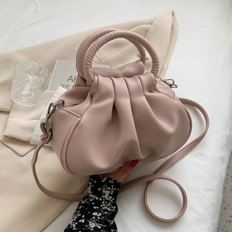 Women Pleated Small Bags Female Tote Bag Ladies High Capacity Handbag