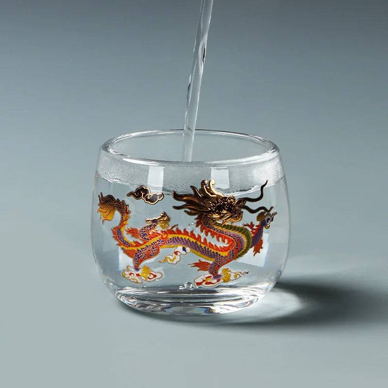 95ml Exquisite Glass Change Color Kung Fu Tea Cup Household Hand-drawn Guest Cup