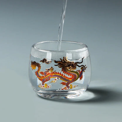 95ml Exquisite Glass Change Color Kung Fu Tea Cup Household Hand-drawn Guest Cup