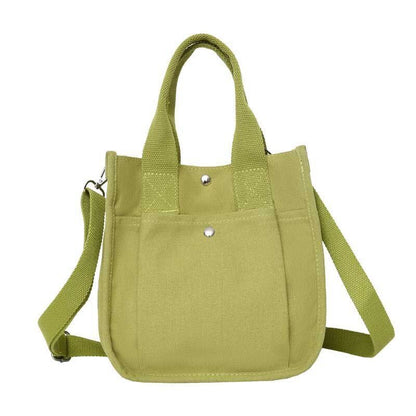 Fashion Handbag Canvas Casual Tote Student Shoulder Bag Solid Color Messenger