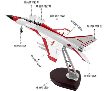 1:32 49CM JL-9G FTC-2000 Trainer Fighter Jet Airplane Diecast Military Model