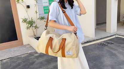 Canvas Waterproof GYM Sports Travel Luggage Bag Wet Pocket Shoe Compartment Tote