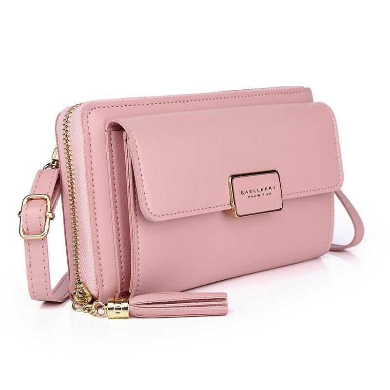 Handbags Large Shoulder Bags Hasp Zipper Purse 6.5Inch Phone Clutch Card Holder