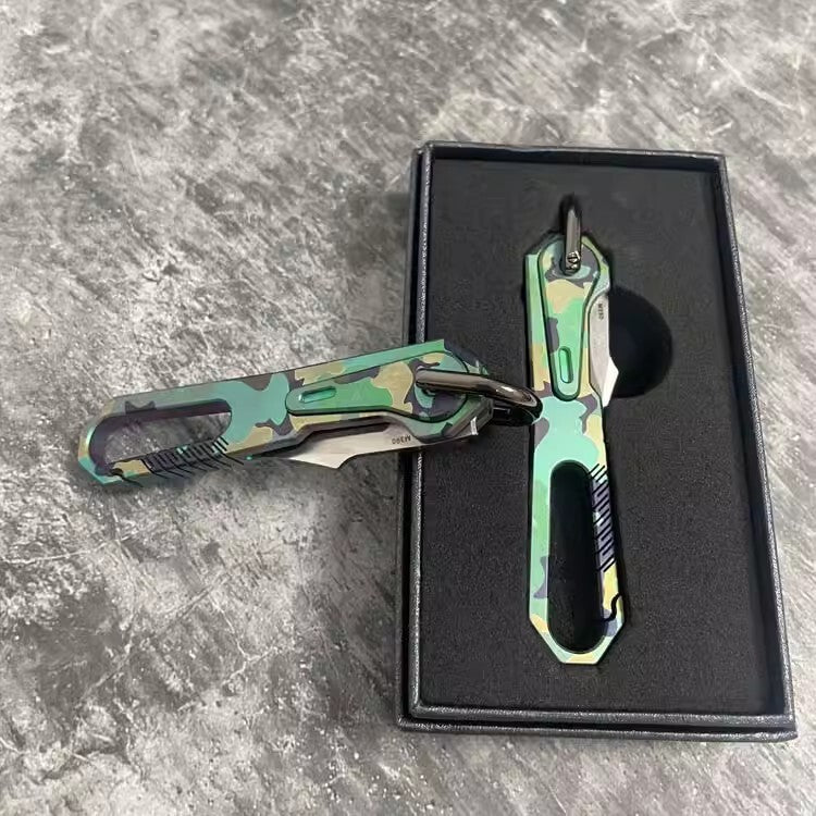 New Titanium Mini Knife Small Pocket Key Chain Pendants Folding Knife Gift