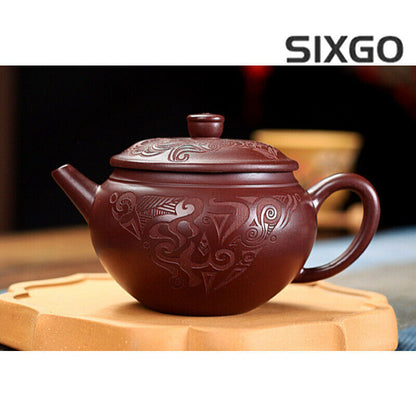 5.2" Chinese Yixing Zisha Pottery Purple Clay 210CC Handmade Kung Fu Teapot 云水禅心