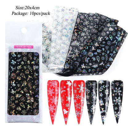 Nail Art 10Pcs Matte Metallic Foils Gold Silver Mirror Starry Paper Gel Stickers