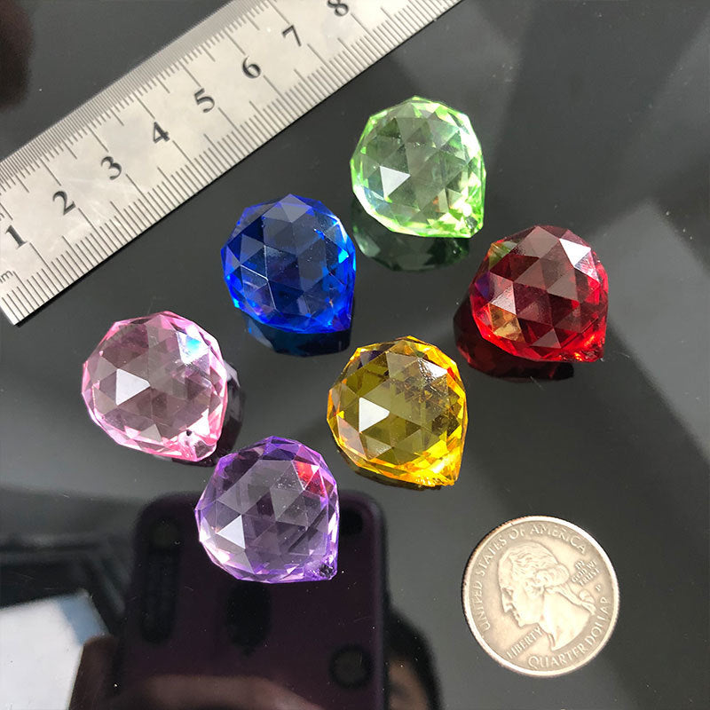 6Pc Rainbow CRYSTAL Ball Chandelier Parts Prism Crystal Window Decor SUNCATCHER
