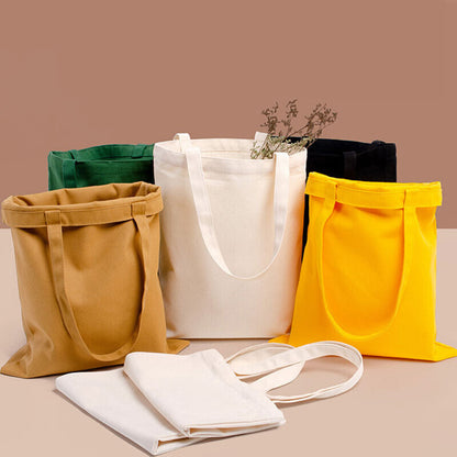 Solid Color Canvas Bags Shopping StorageBags Tote Bag Eco-friendly Shopping Bags