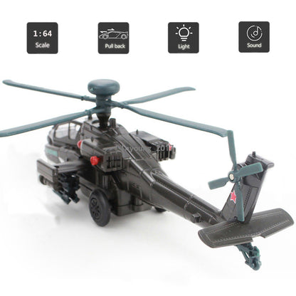 1/64 Scale Boeing AH-64D Apache Helicopter Model Diecast Military Toy Airplane