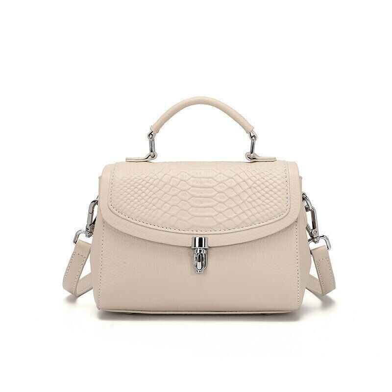 Women's Bag Genuine Leather Shoulder Bags Texture Zipper Handbags Women