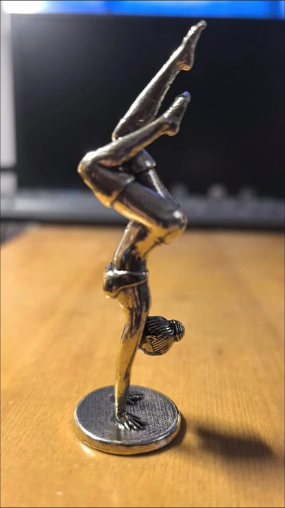 3.8 inch Solid Brass Inverted Goddess Yoga Pose Beauty Body Model Statue Decor