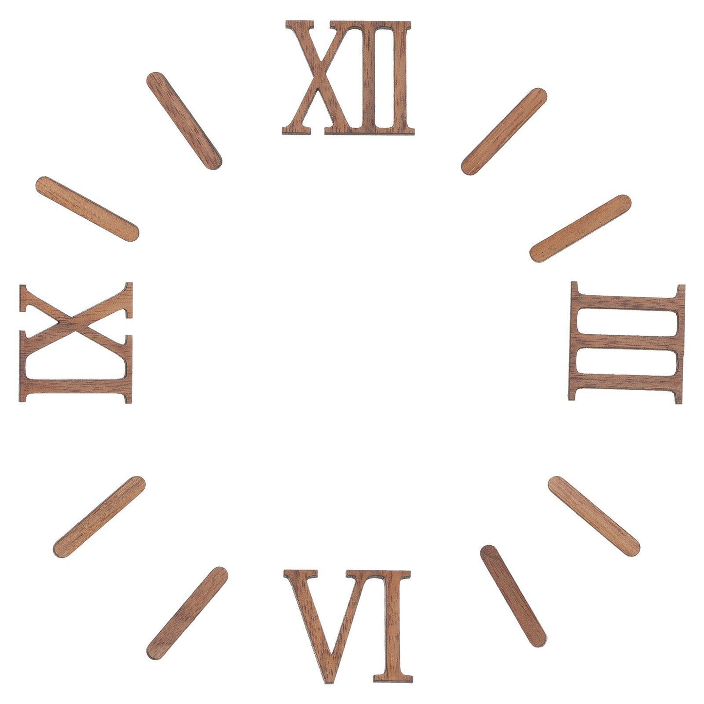 Wall Clocks Elegant Bamboo Wooden DIY Numerals Kit Replacement Living Room Decor