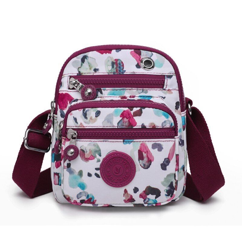 Nylon Printing Shoulder Bags Elegant Crossbody Travel Fashion Zipper Pocket Bag
