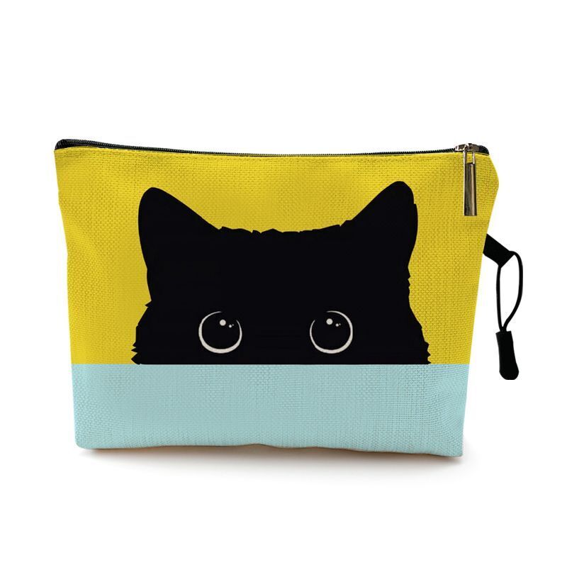 Cats Footprints Cosmetic Bag Cases Makeup Organizer Bag Traveling Polyester 1 PC