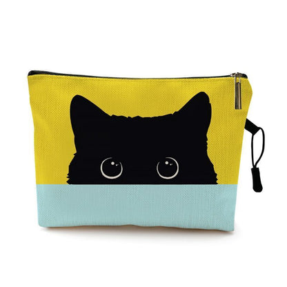 Cats Footprints Cosmetic Bag Cases Makeup Organizer Bag Traveling Polyester 1 PC