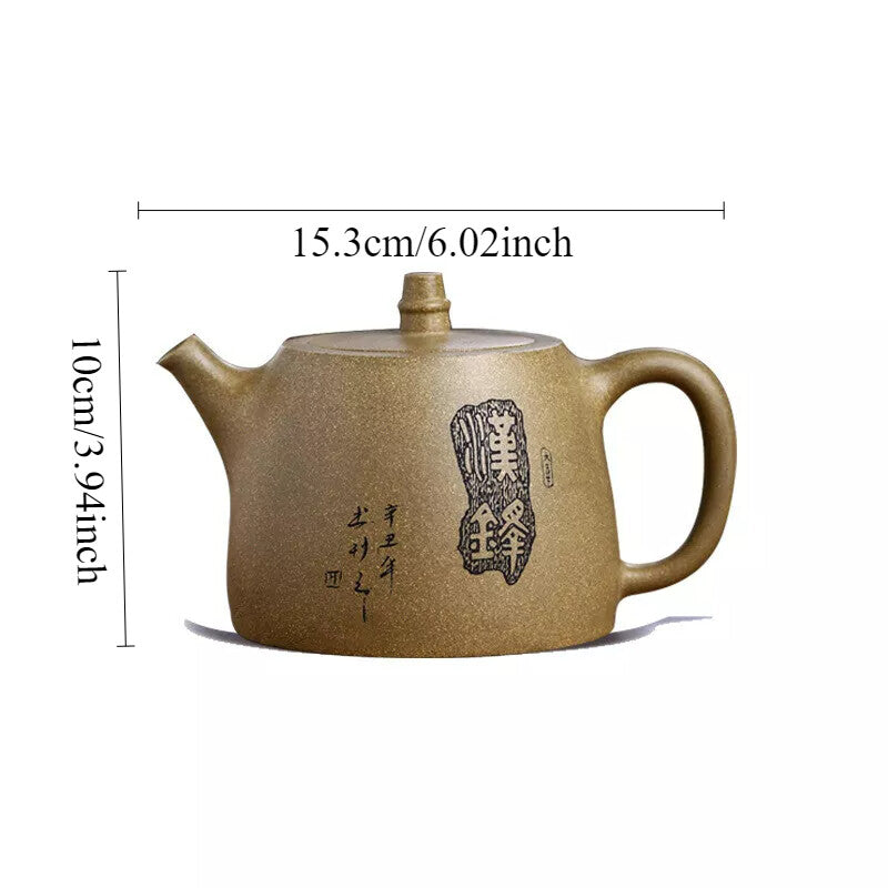 430ml Marked Tea Pot Real Yixing Zisha Qing Duan Clay Master Pot 9 Infuser Holes