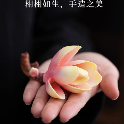 Jade Orchid Flower Tea Pet Ornament Home Tea Table Decoration Ornaments