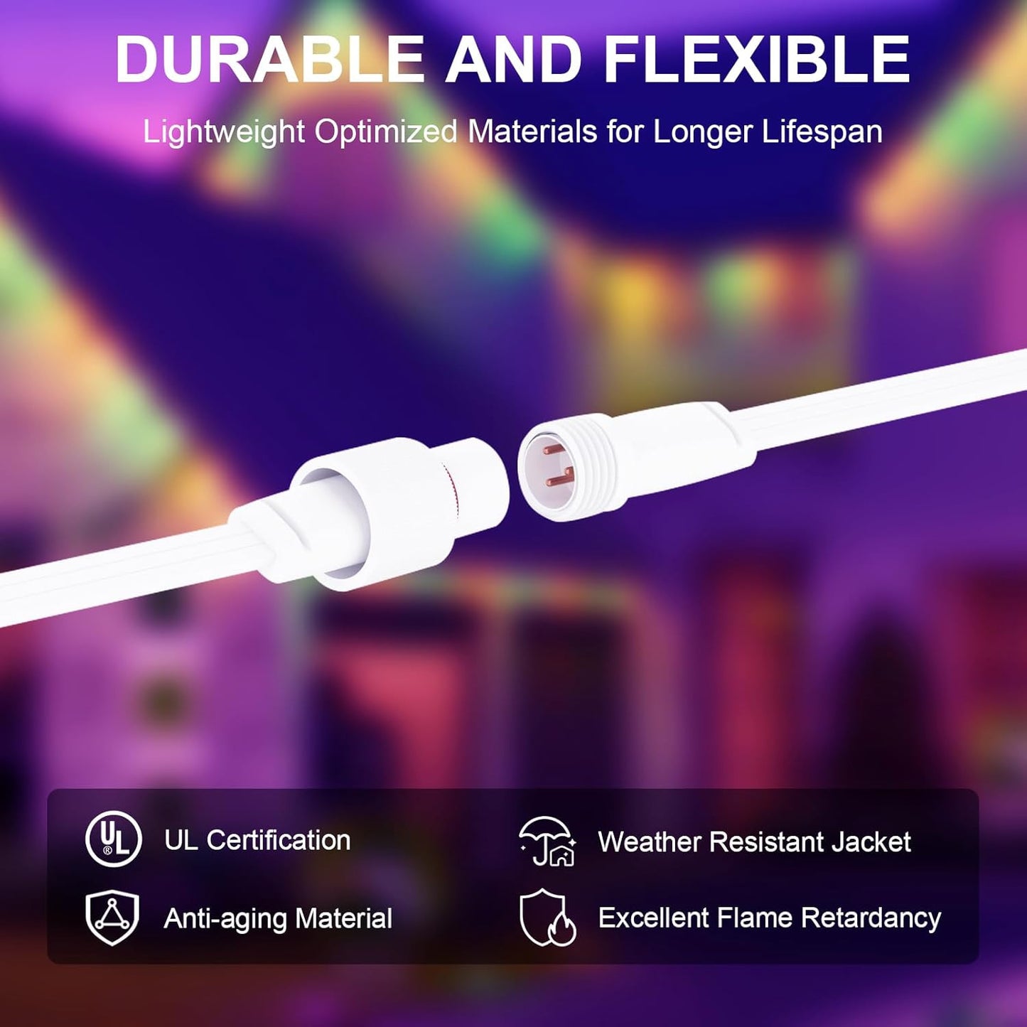 1 Female to 2 Male Y-Splitter for Govee Permanent Outdoor Lights, Y-Shaped Exten