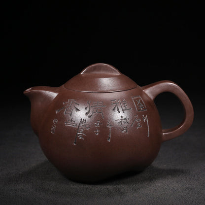 Chinese Yixing Zisha Clay Handmade Exquisite Teapot（圆润 底款：顾景舟）