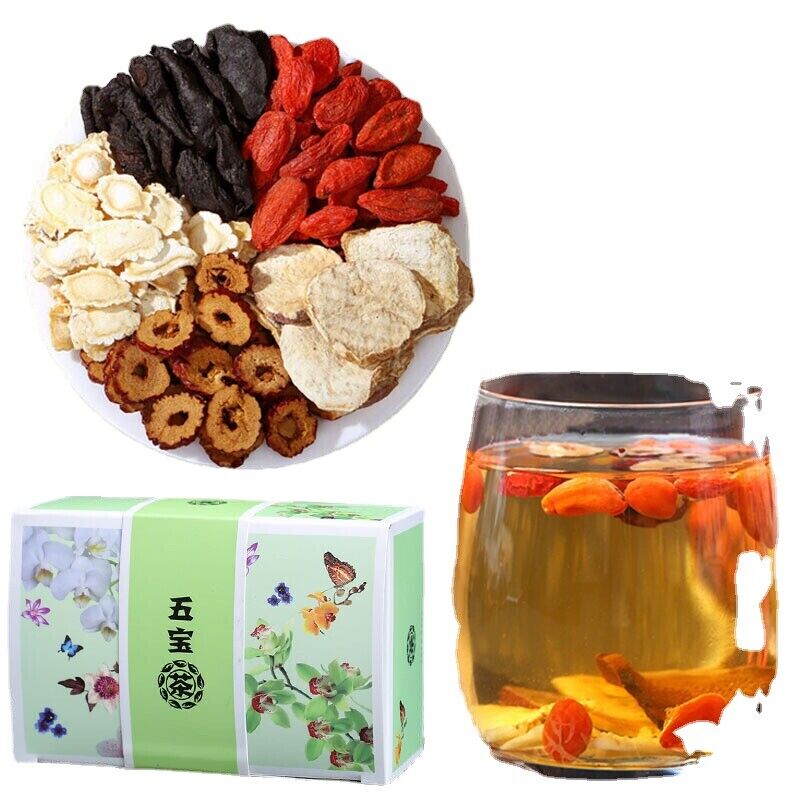 150g Natural Healthy Herbal Tea Five Treasure Tea Gouqi Hongzao Huangjingrenshen