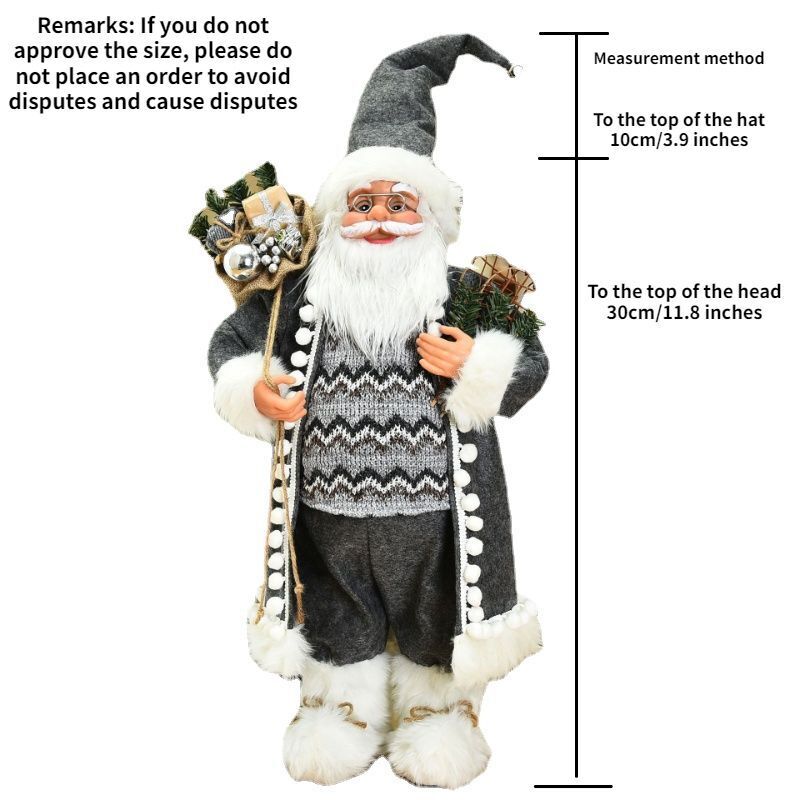 Christmas Ornaments 30-45cm Large Santa Claus Dolls Standing Figurine Home Decor