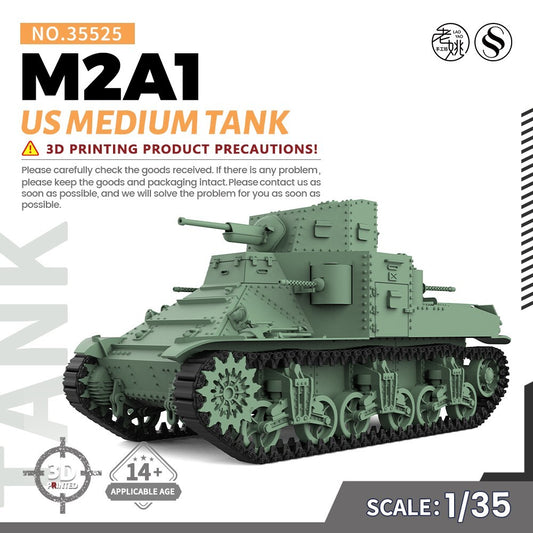 SSMODEL SS35525 1/35 Military Model Kit US M2A1 Medium Tank
