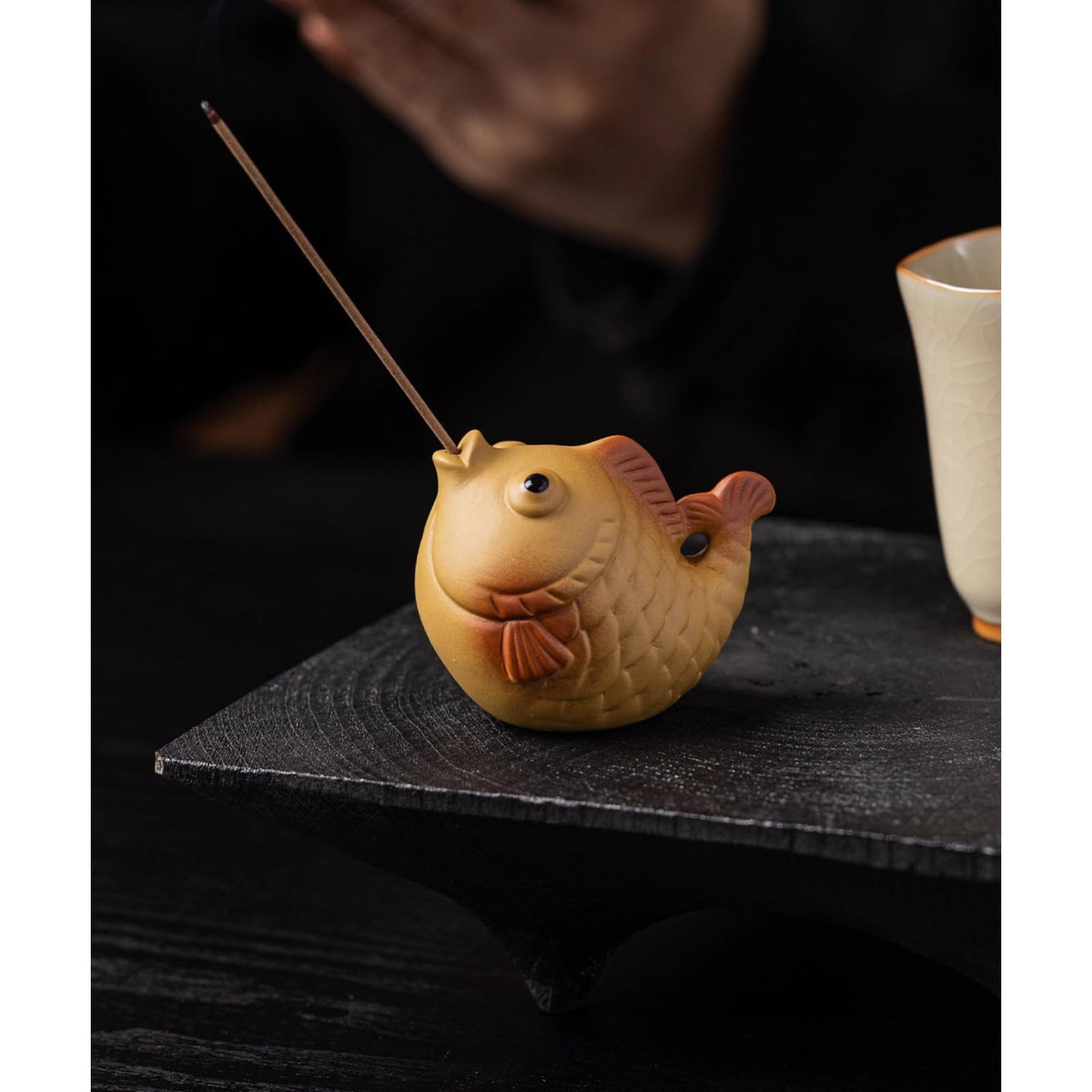 Yellow Mud Purple Sands Fish Tea Pet 5.9cm Kung Fu Tea Set Tea Tray Decoration