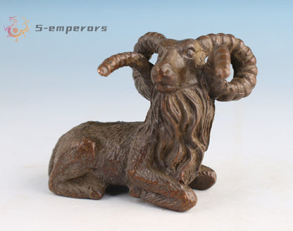 Chinese bronze sheep figure statue collectable netsuke gift tea pet decor