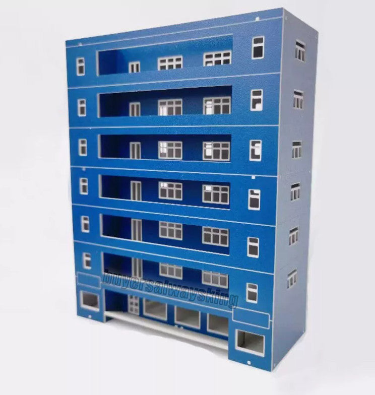 1/150 Scale Buildings Blue Apartment School Model Railroads Train House Parts