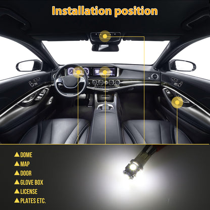 42PCS Car Interior Combo LED Map Dome Door Trunk License Plate Light Bulbs White