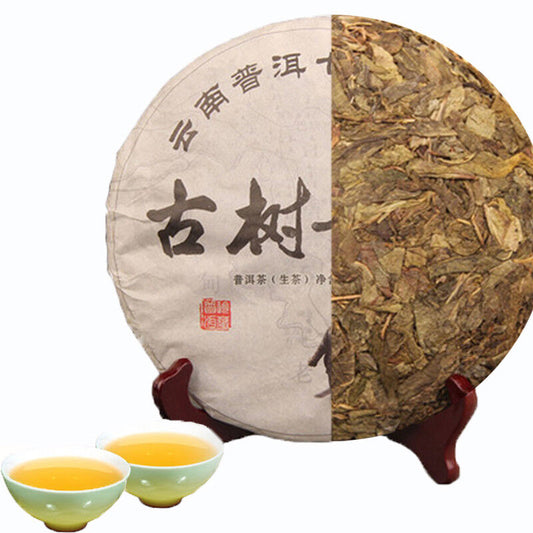 357g China Spring Puer Cake Pu Erh cha Pu-erh Green Tea Handmade Fermented Leaf