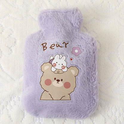 Cartoon Plush Rabbit Bear Hot Water Bottle Water Filling Small Warm Water Bag
