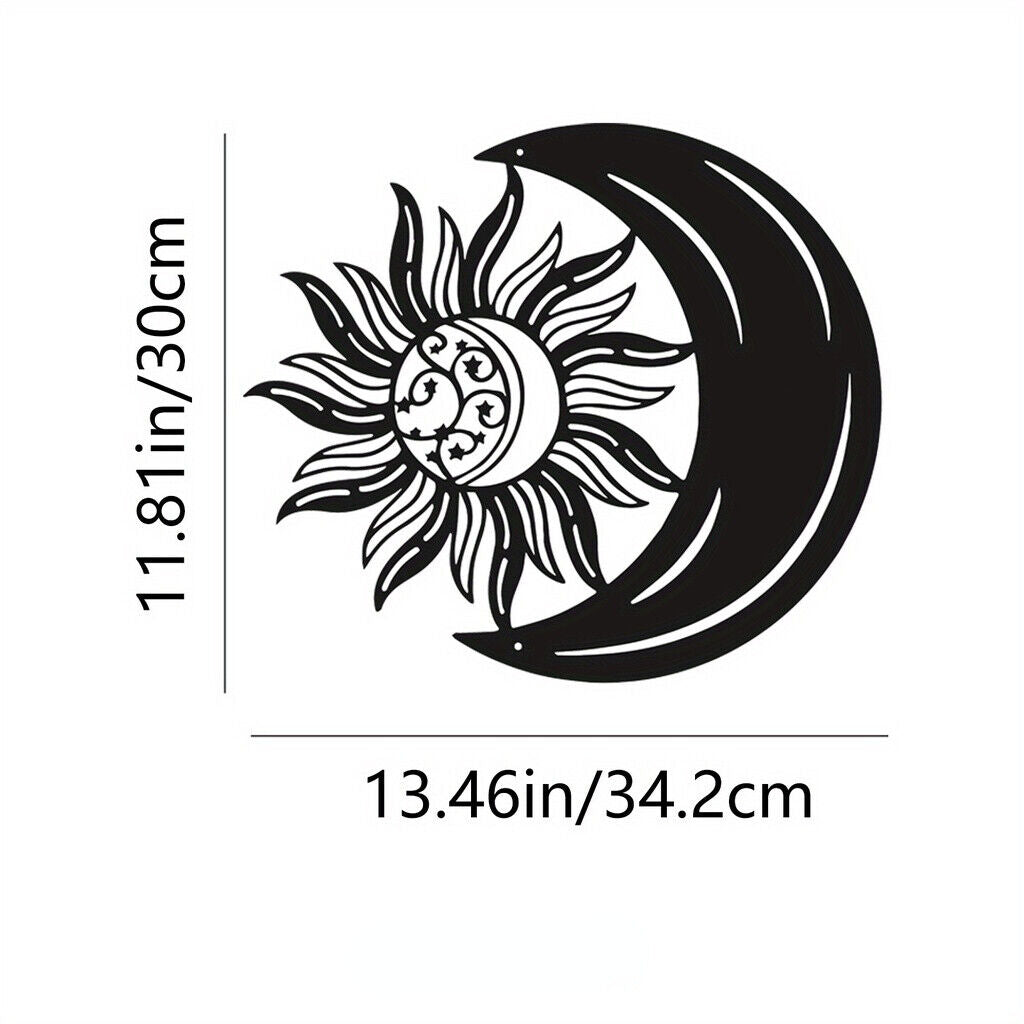1pc Metal Sun And Moon Wall Decor,Metal Wall Art For Living Room Sculpture