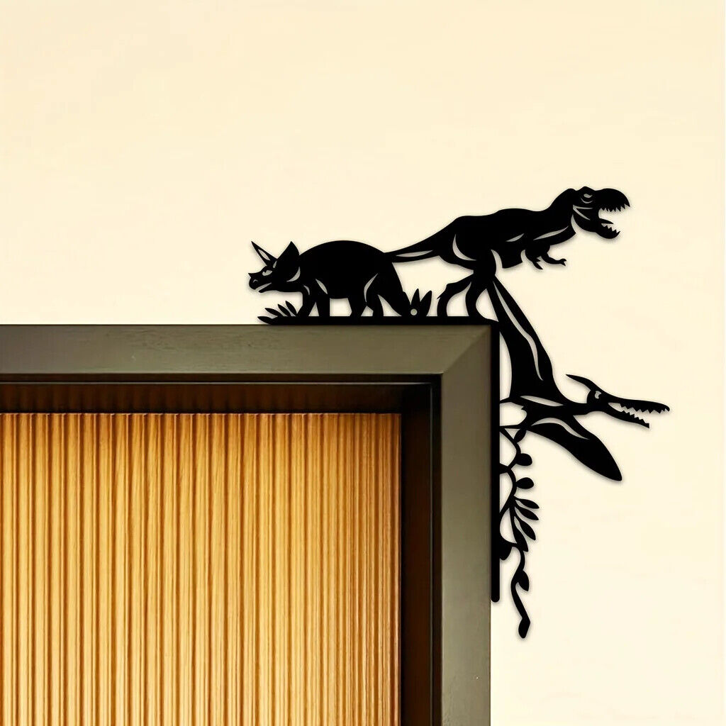 Metal Dinosaur Boar Decorative Wall Sticker Door Corner Decoration
