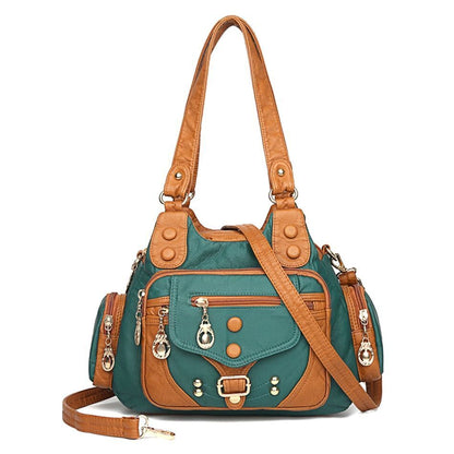 Vintage High Quality Soft Leather Handbag Bag Tote Purse Pouch Shoulder Bags 1PC