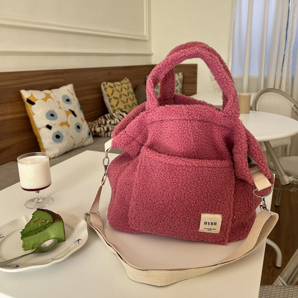 Plush Shoulder Bag Fluffy Faux Fur Tote Bag Large Capacity Messenger Bag Soft